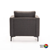 SANTINO FABRIC ARMCHAIR - DARK GREY/BLACK LEG