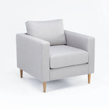 SANTINO FABRIC ARMCHAIR - PLATINUM/NAT LEG