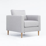 SANTINO FABRIC ARMCHAIR - PLATINUM/NAT LEG