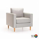 SANTINO FABRIC ARMCHAIR - PLATINUM/NAT LEG