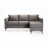 SANTINO FABRIC CORNER CHAISE - DARK GREY