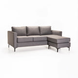 SANTINO FABRIC CORNER CHAISE - DARK GREY