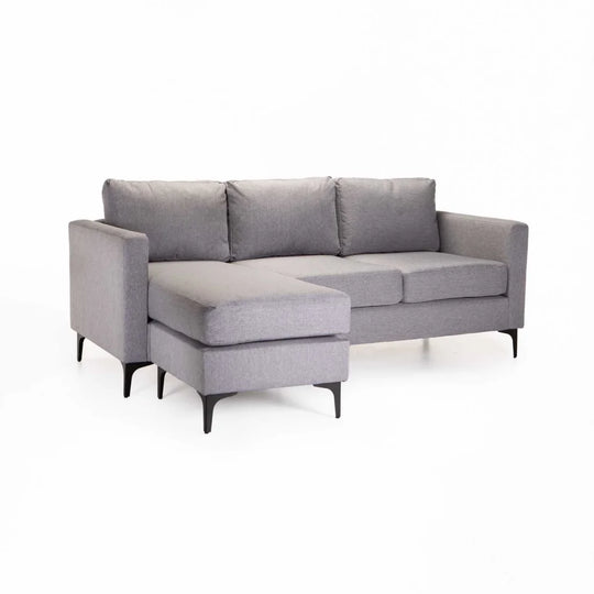 SANTINO FABRIC CORNER CHAISE - BLACK LEG