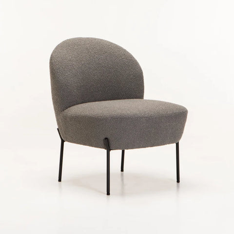 SCARLETT BOUCLE FABRIC CHAIR - GREY