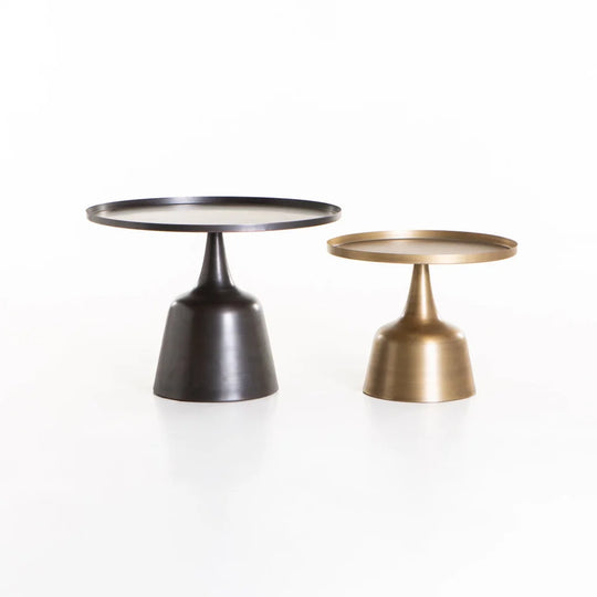 SOHA SET OF 2 61/46cm TABLES-BRONZE/BRASS ANTIQUE