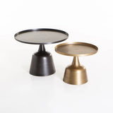 SOHA SET OF 2 61/46cm TABLES-BRONZE/BRASS ANTIQUE