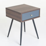 SORRENTO 1 DRAWER PEDESTAL - BROWN/DARK GREY