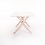 TABLE E030 150x90cm - WHITESTONE/LIGHT LEGS