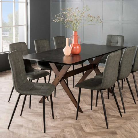 TABLE E031 180x90cm - GREYSTONE/DARK LEGS