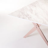 TABLE E031 180x90cm - WHITESTONE/LIGHT LEGS