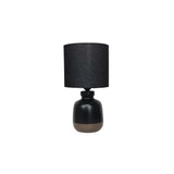 TABLE LAMP TWO TONE BLACK GREY FABRIC SHADE