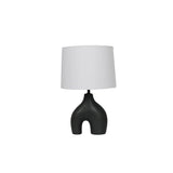 TABLE LAMP U SHAPE BLACK WHITE FABRIC SHADE