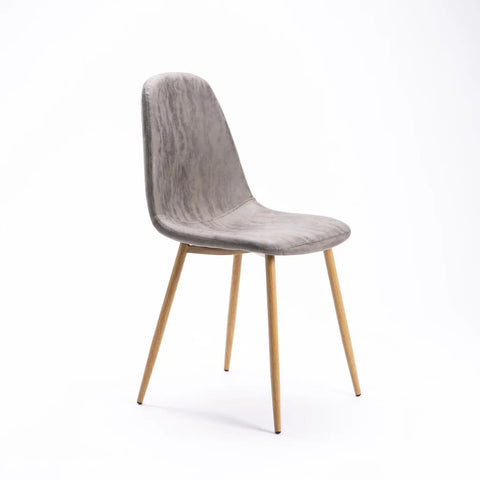 TAL FABRIC DINING CHAIR - GREY/NAT LEG