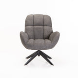 TEAGAN BOUCLÉ FABRIC CHAIR W/SWIVEL - GREY