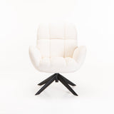 TEAGAN BOUCLÉ FABRIC CHAIR W/SWIVEL - CREAM