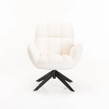 TEAGAN BOUCLÉ FABRIC CHAIR W/SWIVEL - CREAM