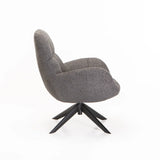 TEAGAN BOUCLÉ FABRIC CHAIR W/SWIVEL - GREY