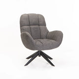 TEAGAN BOUCLÉ FABRIC CHAIR W/SWIVEL - GREY