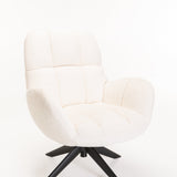 TEAGAN BOUCLÉ FABRIC CHAIR W/SWIVEL - CREAM