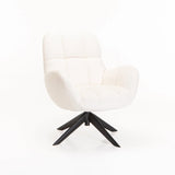 TEAGAN BOUCLÉ FABRIC CHAIR W/SWIVEL - CREAM