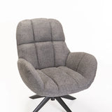 TEAGAN BOUCLÉ FABRIC CHAIR W/SWIVEL - GREY