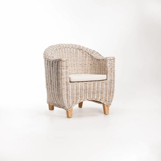 TEGAL KUBU WHITEWASH TUB ARMCHAIR