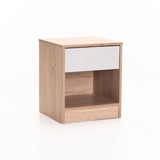 THETA 1 DRAWER PEDESTAL - LIGHT OAK/LIGHT GREY