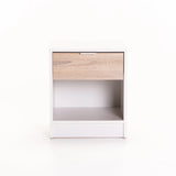 THETA 1 DRAWER PEDESTAL - WHITE/LIGHT OAK