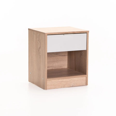 THETA 1 DRAWER PEDESTAL - LIGHT OAK/LIGHT GREY