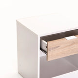 THETA 1 DRAWER PEDESTAL - WHITE/LIGHT OAK