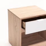 THETA 1 DRAWER PEDESTAL - LIGHT OAK/LIGHT GREY