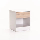 THETA 1 DRAWER PEDESTAL - WHITE/LIGHT OAK