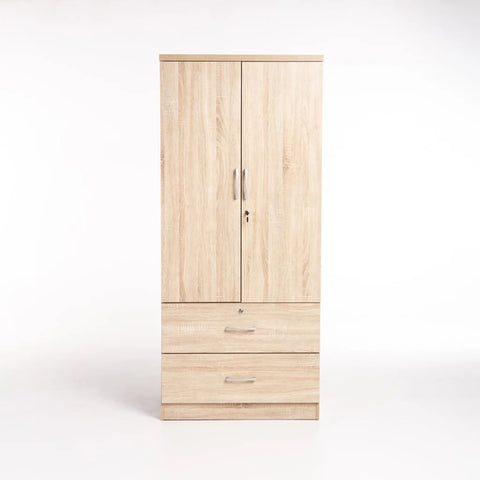 TITAN 2 DOOR 2 DRAWER ROBE - OAK