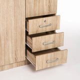 TITAN 3 DOOR 3 DRAWER DELUXE ROBE - OAK