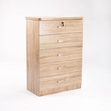 TITAN 5 DRAWER CHEST - OAK