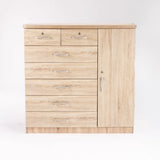 TITAN 7 DRAWER 1 DOOR CHEST - OAK