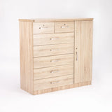 TITAN 7 DRAWER 1 DOOR CHEST - OAK