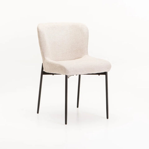 TORI FABRIC DINING CHAIR - CREAM