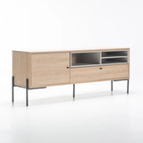 TRENTO 2 DOOR TV/PLASMA UNIT - OAK/LIGHT GREY