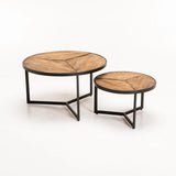 VEA SET OF 2 70/50cm SOLID WOOD COFFEE TABLE