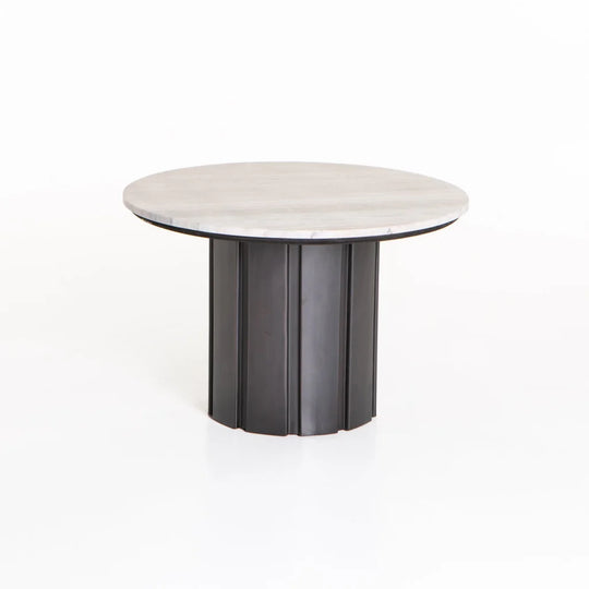 VIN 60cm ROUND STONE TOP COFFEE TABLE 39CM H