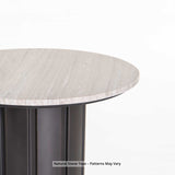 VIN 60cm ROUND STONE TOP CT-BRONZE ANTIQUE 43cm H