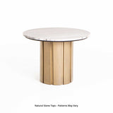 VIN 60cm ROUND STONE TOP COFFEE TABLE 43cm H