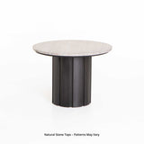 VIN 60cm ROUND STONE TOP CT-BRONZE ANTIQUE 43cm H