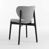 VIOLA WOODEN DINING CHAIR TEXTURED GREY WITH BLACK LEG