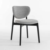 VIOLA WOODEN DINING CHAIR TEXTURED GREY WITH BLACK LEG