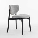 VIOLA WOODEN DINING CHAIR TEXTURED GREY WITH BLACK LEG