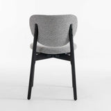 VIOLA WOODEN DINING CHAIR TEXTURED GREY WITH BLACK LEG