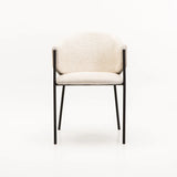 VIOLET TEXTURED FABRIC DINING CHAIR - CREAM