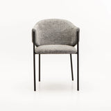 VIOLET TEXTURED FABRIC DINING CHAIR - GREY